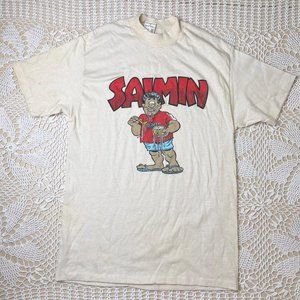 Vintage 1970s Saimin Egg Noodles Single Stitch Novelty Graphic Tee Jockey 50/50
